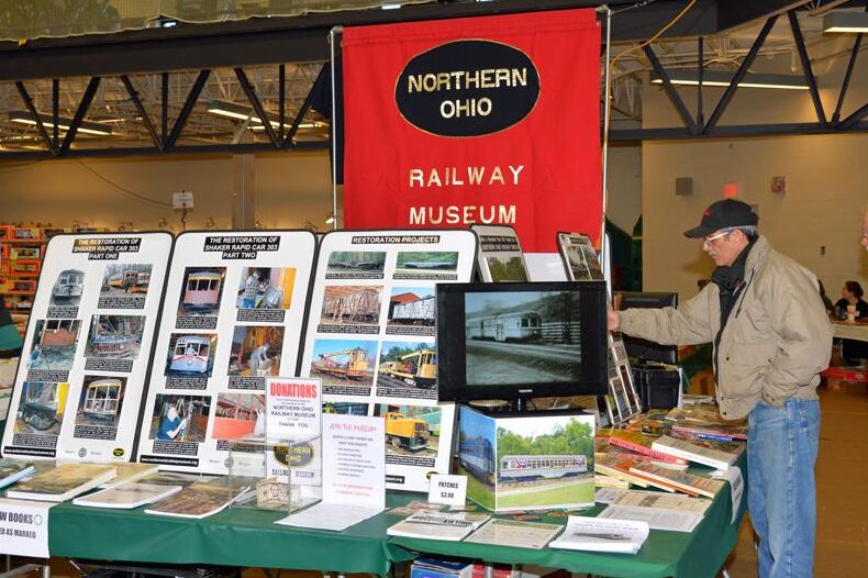 NORM booth at Railfest, showcasing Ohio electric railway history